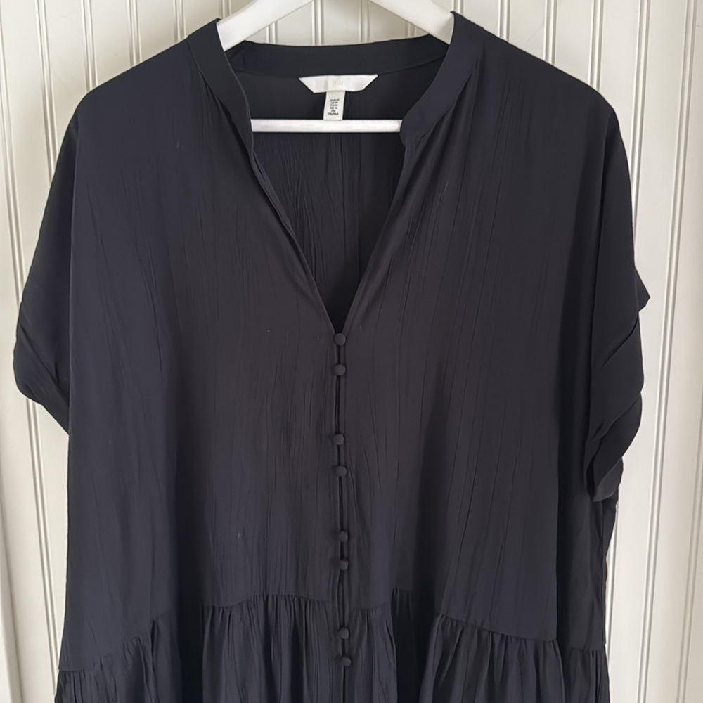 H&M Black Crinkled Tunic Dress - Picture 4 of 9